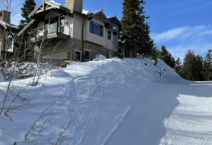 Skii Chateau on top of snowy hill